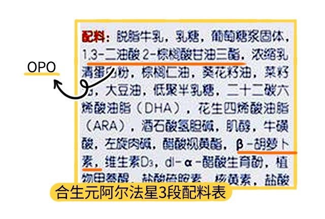 合生元阿尔法星3段配料表